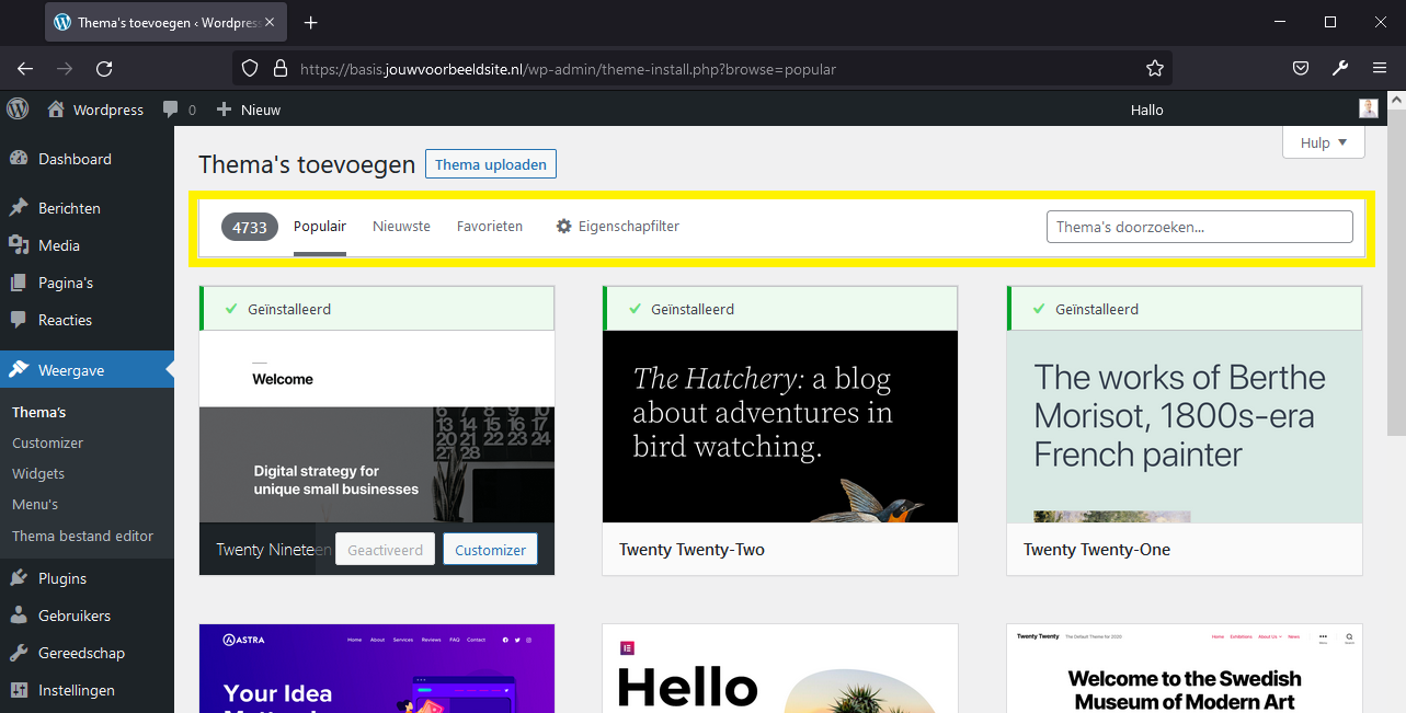 Wordpress Thema Bibliotheek