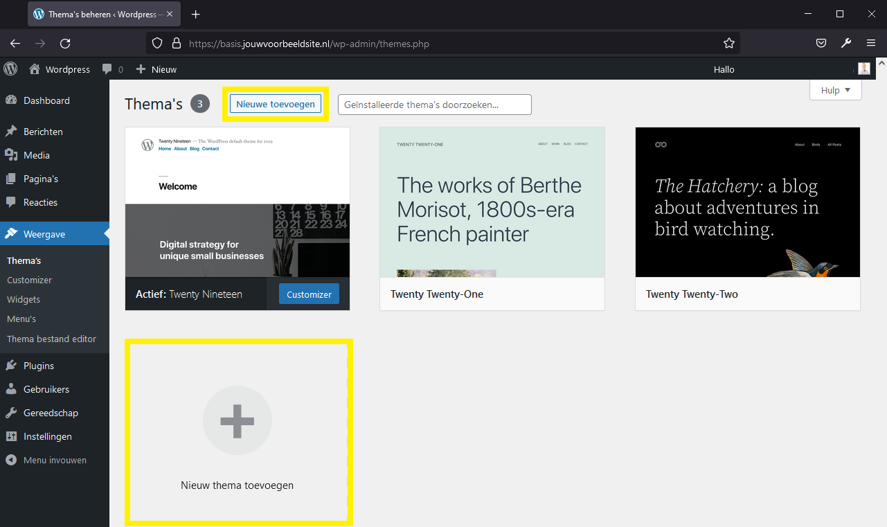 Wordpress Thema Toevoegen